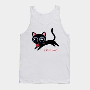 I Steal Hearts Cute Black Kitty Tank Top